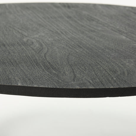 Atticus Black Wood and Antiqued Gold Metal Coffee Table from Mercana - Luna Furniture