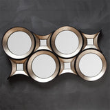 Ovallas 22" Round Champagne Wood Frame Mirror from Mercana - Luna Furniture