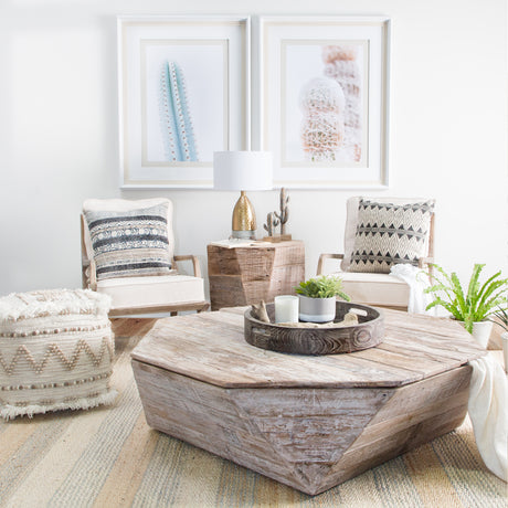 Esagono Octagonal Reclaimed Wood Coffee Table w/ Storage from Mercana - Luna Furniture
