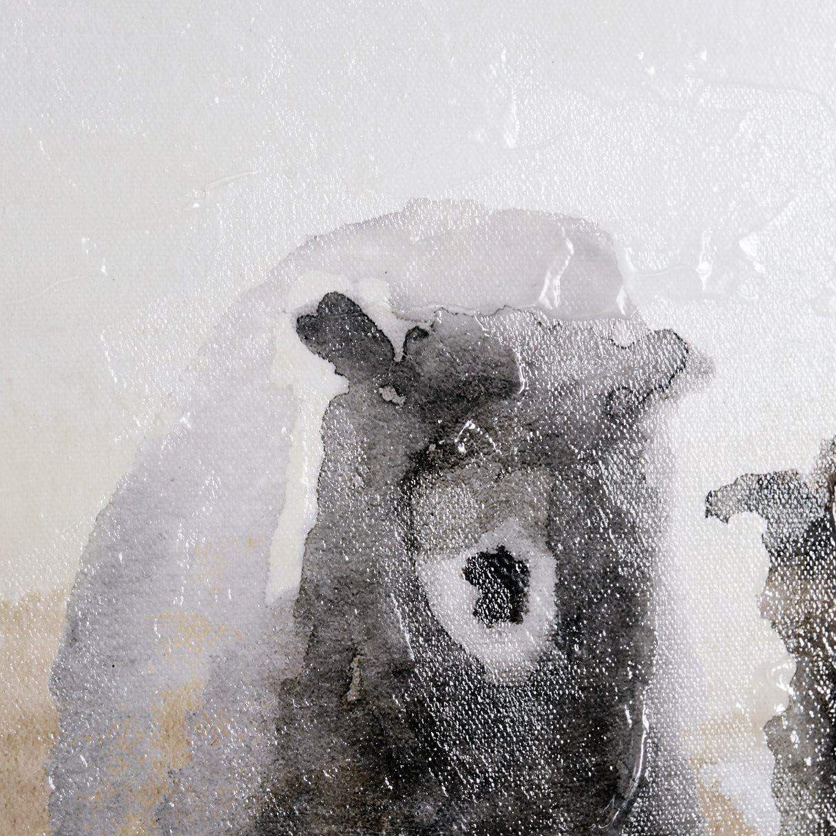 Winter Sheeps I by Stellar Design Studio a Hand Embellished Textured Canvas from Mercana - Luna Furniture