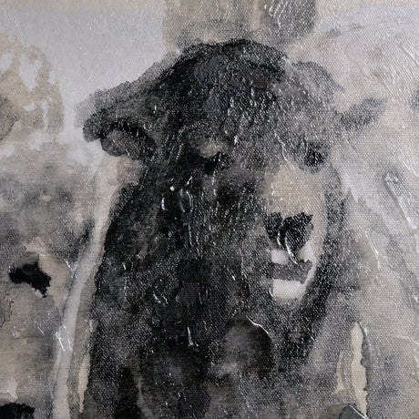 Winter Sheeps II by Stellar Design Studio a Hand Embellished Textured Canvas from Mercana - Luna Furniture