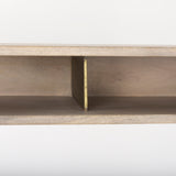 Cordell 42.0L x 25.0W x 78.0H Light Brown Wood W/Gold Metal Office Desk from Mercana - Luna Furniture