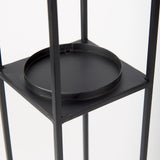 Cindy Set of 2 Matte Black Metal and Hurricane Glass Pillar Tabletop Candle Holders from Mercana - Luna Furniture