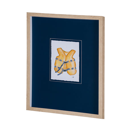 Lifejacket I by Mercana Studio a Hand Embellished Textured Framed Art Print Matted under Glass from Mercana - Luna Furniture