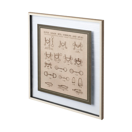 Equine Riding Gear I v2 by Mercana Studio Hand Embellished Framed Art Print Matted under Glass from Mercana - Luna Furniture