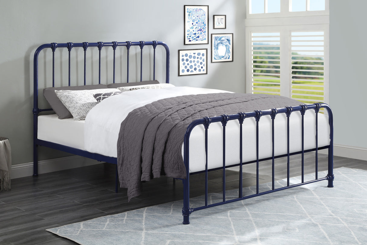 Bethany Blue Full Metal Platform Bed from Homelegance - Luna Furniture