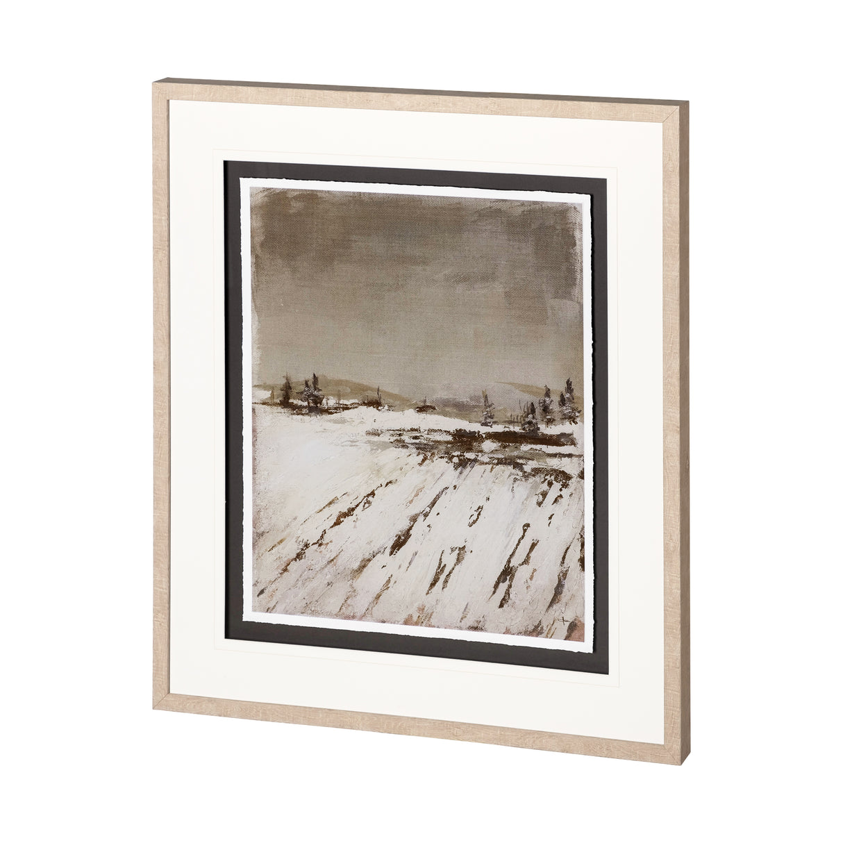 Silent Snow I by Jonathan Klassen a Hand Embellished Textured Framed Art Print Matted under Glass from Mercana - Luna Furniture