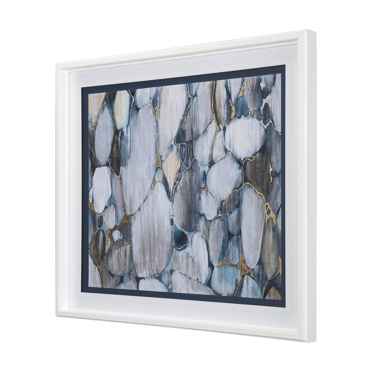 River Rocks by Liz Jardine a Hand Embellished Textured Framed Art Print Matted under Glass from Mercana - Luna Furniture