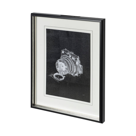Compass Camera I by Alarm a Hand Embellished Textured Framed Art Print Matted under Glass from Mercana - Luna Furniture