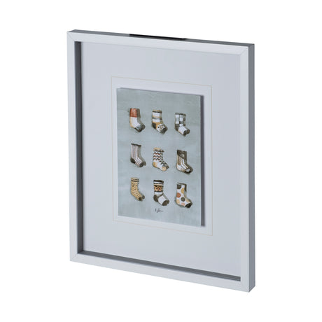 Sock I by Barbara Fleming a Hand Embellished Textured Framed Art Print Matted under Glass from Mercana - Luna Furniture