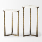Atticus Marble and Antiqued Gold Metal Nesting Accent Tables (Set of 2) from Mercana - Luna Furniture