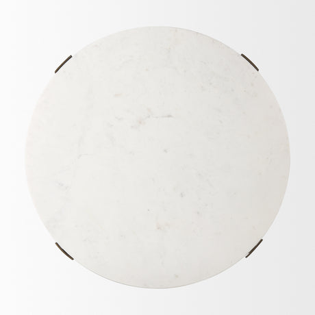 Atticus Marble and Antiqued Gold Metal Coffee Table from Mercana - Luna Furniture