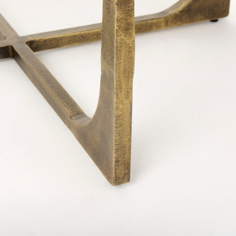Atticus Marble and Antiqued Gold Metal Coffee Table from Mercana - Luna Furniture