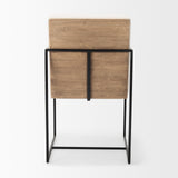 Stamford Beige Upholstered Seat w/ Wood Back, Black Metal Frame Dining Chair w/ Arms from Mercana - Luna Furniture