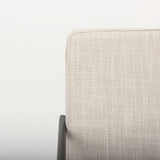Stamford Beige Upholstered Seat w/ Wood Back, Black Metal Frame Dining Chair w/ Arms from Mercana - Luna Furniture