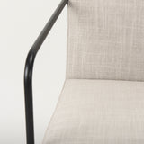 Stamford Beige Upholstered Seat w/ Wood Back, Black Metal Frame Dining Chair w/ Arms from Mercana - Luna Furniture
