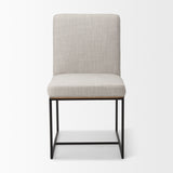 Stamford Beige Upholstered Seat w/ Wood Back, Black Metal Frame Dining Chair from Mercana - Luna Furniture