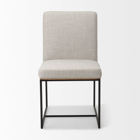 Stamford Beige Upholstered Seat w/ Wood Back, Black Metal Frame Dining Chair from Mercana - Luna Furniture