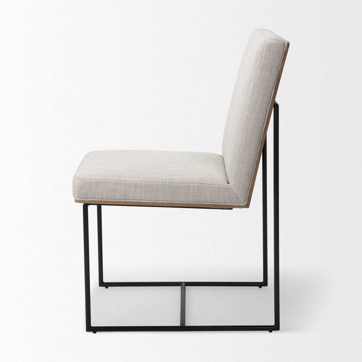 Stamford Beige Upholstered Seat w/ Wood Back, Black Metal Frame Dining Chair from Mercana - Luna Furniture