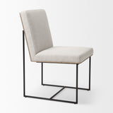 Stamford Beige Upholstered Seat w/ Wood Back, Black Metal Frame Dining Chair from Mercana - Luna Furniture