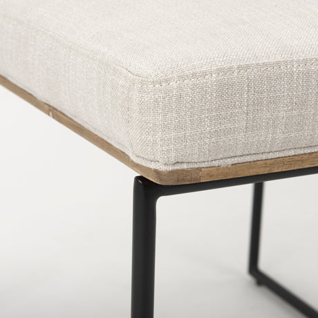 Stamford Beige Upholstered Seat w/ Wood Back, Black Metal Frame Dining Chair from Mercana - Luna Furniture