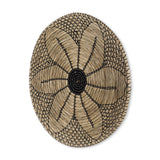 Mekhi 24.0L x 24.0W x 3.5 Light Brown Seagrass W/Black String Round Wall Hanging Plate from Mercana - Luna Furniture