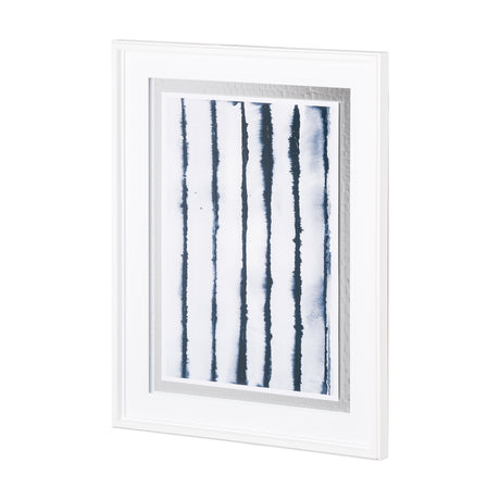 Indigo Lines II by Melody Ducharme a Hand Embellished Textured Framed Art Print Matted under Glass from Mercana - Luna Furniture