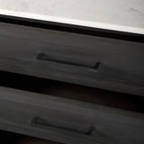 Divina Black-Brown Wood w/ White Marble Top and Black Metal Base Accent Cabinet from Mercana - Luna Furniture