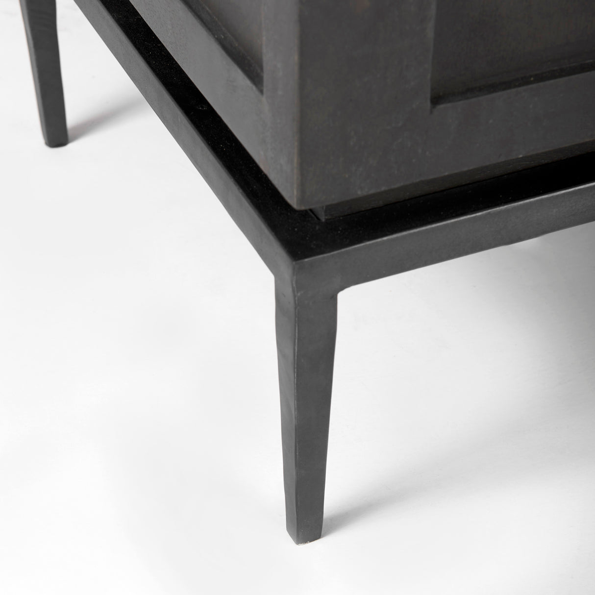 Divina Black-Brown Wood w/ White Marble Top and Black Metal Base Accent Cabinet from Mercana - Luna Furniture