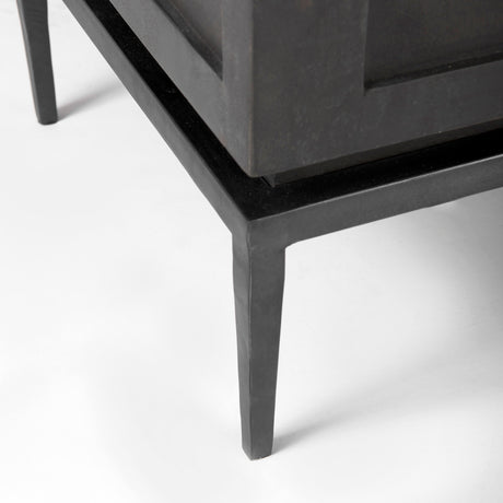 Divina Black-Brown Wood w/ White Marble Top and Black Metal Base Accent Cabinet from Mercana - Luna Furniture