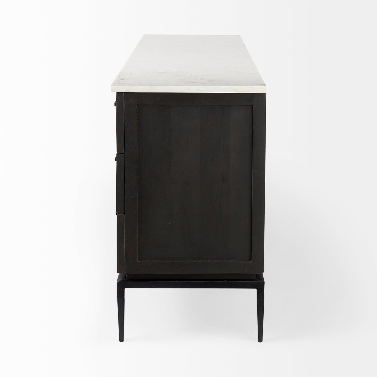 Divina Black-Brown Wood w/ White Marble Top and Black Metal Base Sideboard from Mercana - Luna Furniture