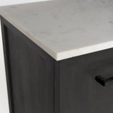 Divina Black-Brown Wood w/ White Marble Top and Black Metal Base Sideboard from Mercana - Luna Furniture