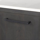Divina Black-Brown Wood w/ White Marble Top and Black Metal Base Sideboard from Mercana - Luna Furniture