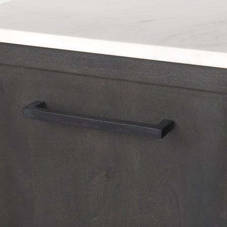 Divina Black-Brown Wood w/ White Marble Top and Black Metal Base Sideboard from Mercana - Luna Furniture