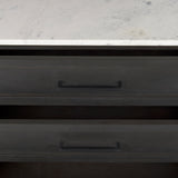 Divina Black-Brown Wood w/ White Marble Top and Black Metal Base Sideboard from Mercana - Luna Furniture
