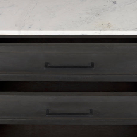Divina Black-Brown Wood w/ White Marble Top and Black Metal Base Sideboard from Mercana - Luna Furniture