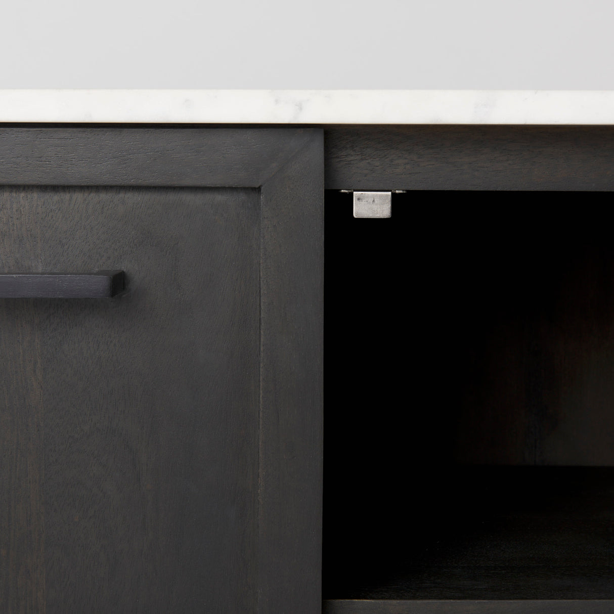 Divina Black-Brown Wood w/ White Marble Top and Black Metal Base Sideboard from Mercana - Luna Furniture