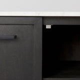 Divina Black-Brown Wood w/ White Marble Top and Black Metal Base Sideboard from Mercana - Luna Furniture