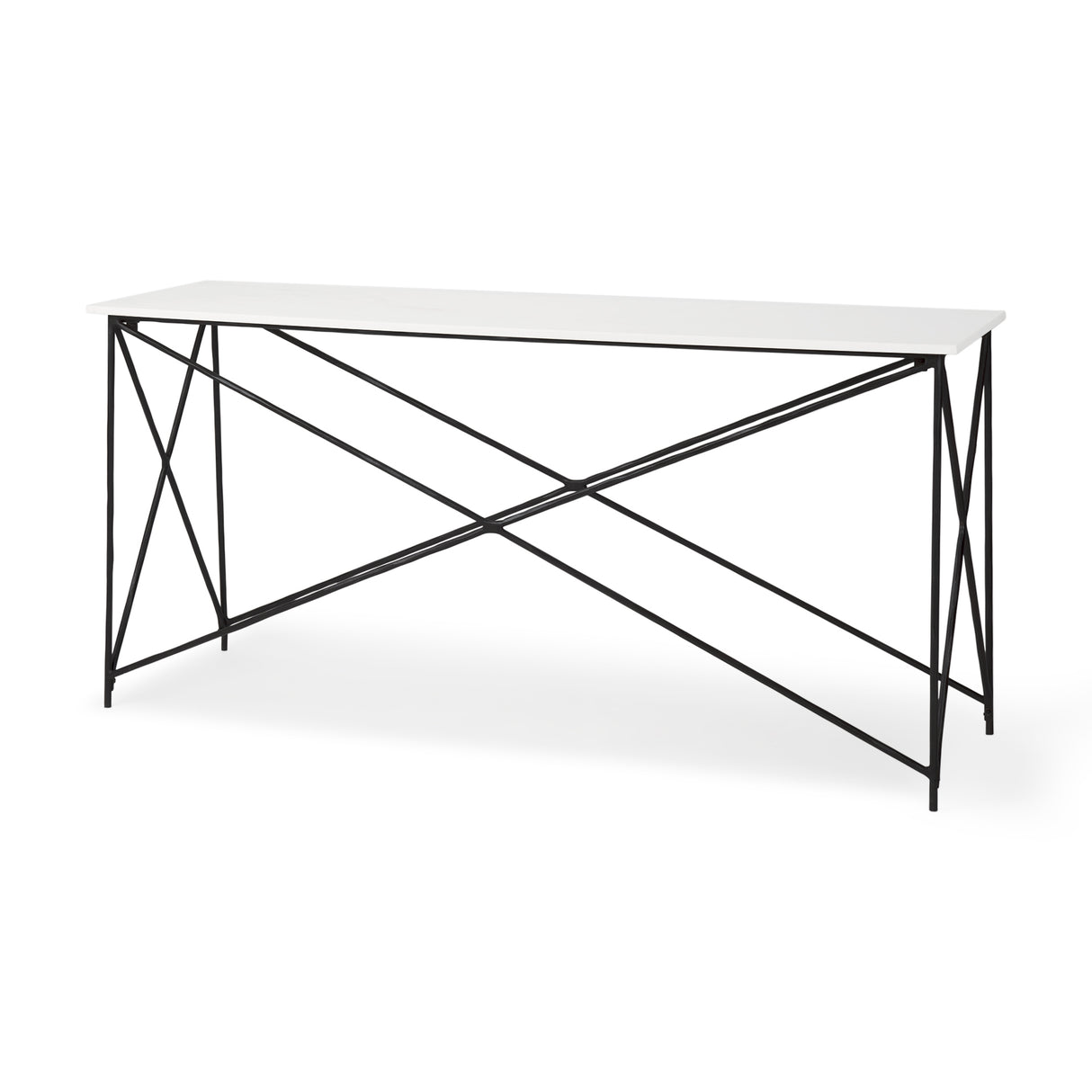 Lorlei Marble Top w/ Gray Iron Base Console Table from Mercana - Luna Furniture