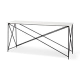 Lorlei Marble Top w/ Gray Iron Base Console Table from Mercana - Luna Furniture