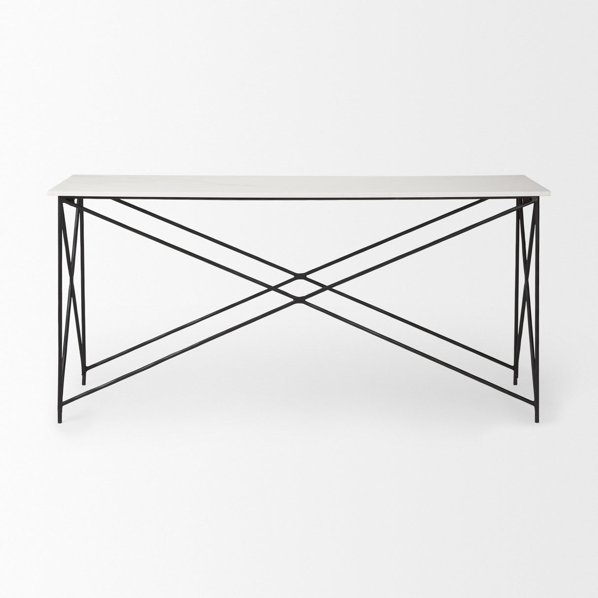 Lorlei Marble Top w/ Gray Iron Base Console Table from Mercana - Luna Furniture