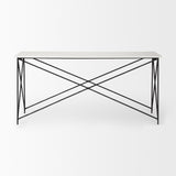 Lorlei Marble Top w/ Gray Iron Base Console Table from Mercana - Luna Furniture