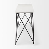 Lorlei Marble Top w/ Gray Iron Base Console Table from Mercana - Luna Furniture