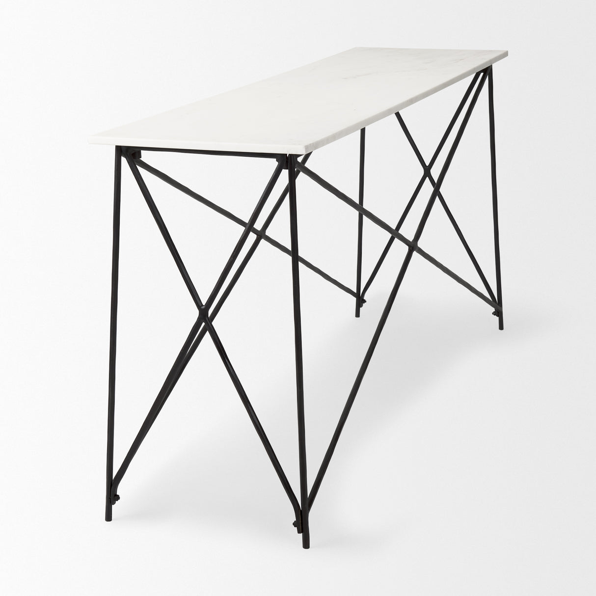 Lorlei Marble Top w/ Gray Iron Base Console Table from Mercana - Luna Furniture