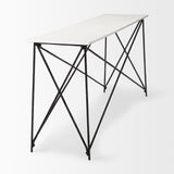 Lorlei Marble Top w/ Gray Iron Base Console Table from Mercana - Luna Furniture