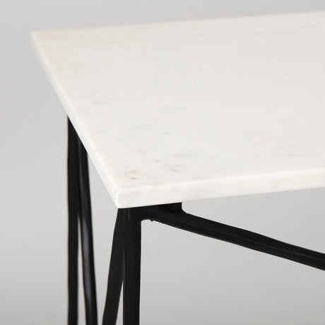 Lorlei Marble Top w/ Gray Iron Base Console Table from Mercana - Luna Furniture