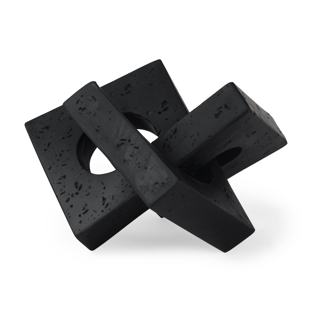 Linx Small Matte Black Resin Sculpture Decorative Object from Mercana - Luna Furniture