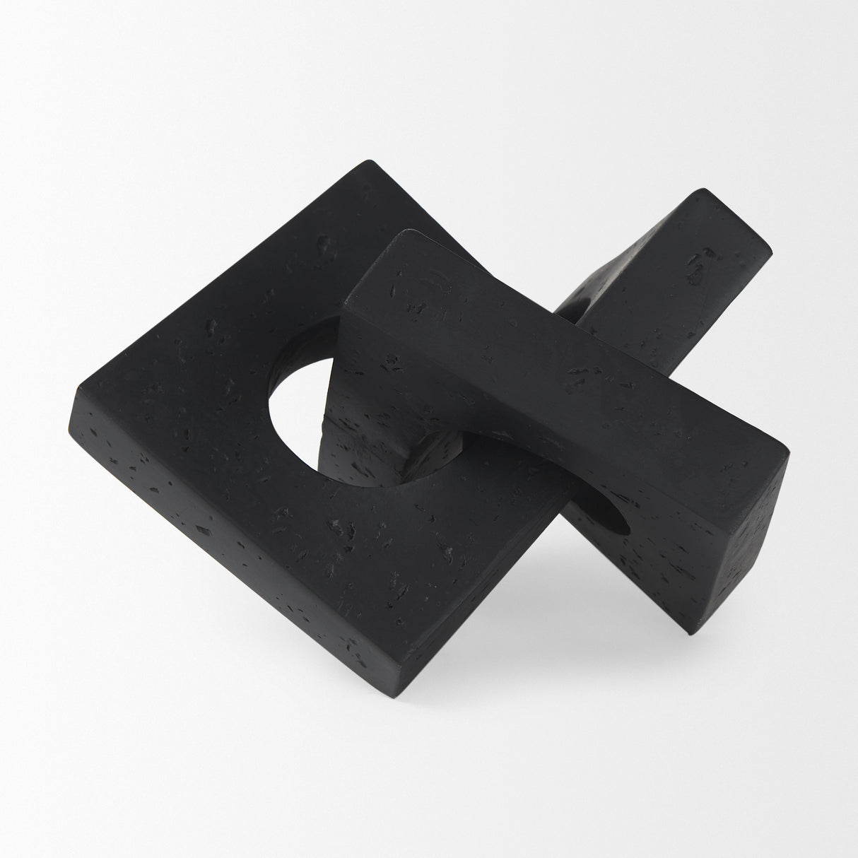 Linx Small Matte Black Resin Sculpture Decorative Object from Mercana - Luna Furniture