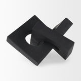 Linx Small Matte Black Resin Sculpture Decorative Object from Mercana - Luna Furniture