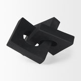 Linx Small Matte Black Resin Sculpture Decorative Object from Mercana - Luna Furniture
